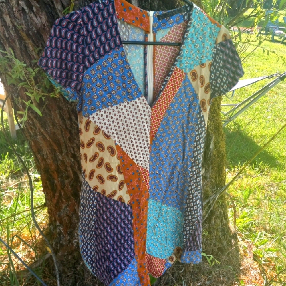 Zara Trafaluc Patchwork Romper